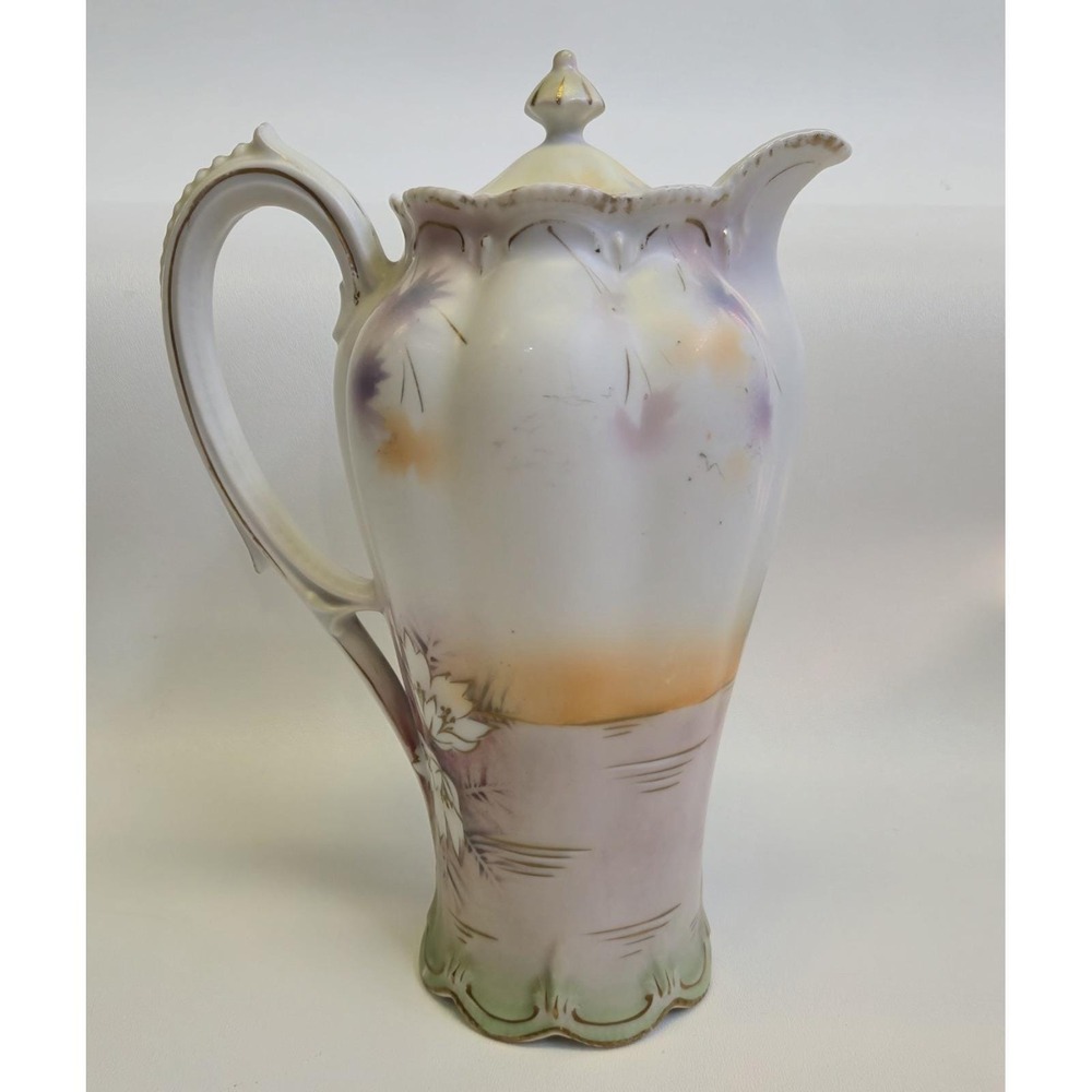 Antique R.S. Prussia "Swans on Lake" Chocolate Pot - Satin Finish - Art Nouveau - Picture 3 of 16